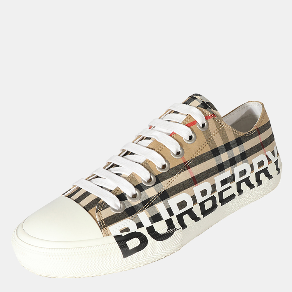 

Burberry Beige Larkhall Check Canvas Sneaker UK 7 EU