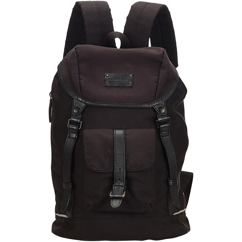 Burberry Two Tone Canvas and Leather Backpack