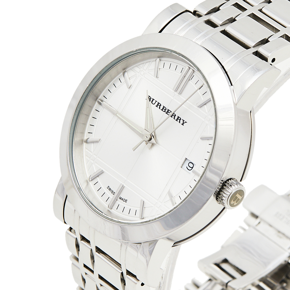 

Burberry Silver Stainless Steel Heritage BU1350 Men's Wristwatch