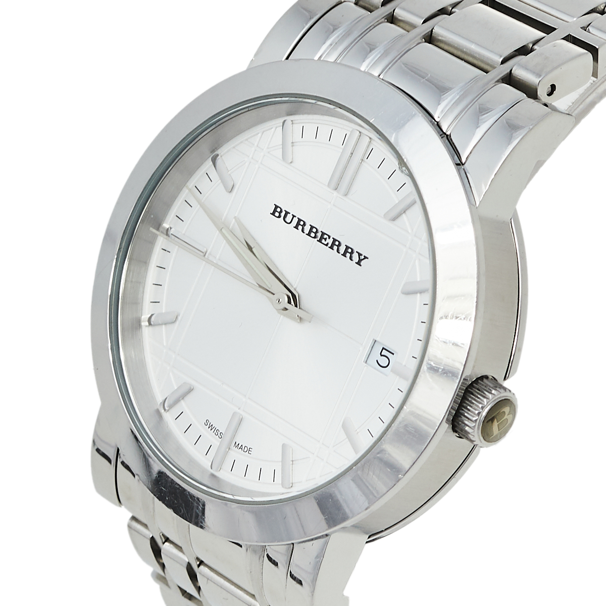

Burberry Silver Stainless Steel Heritage BU1350 Men's Wristwatch