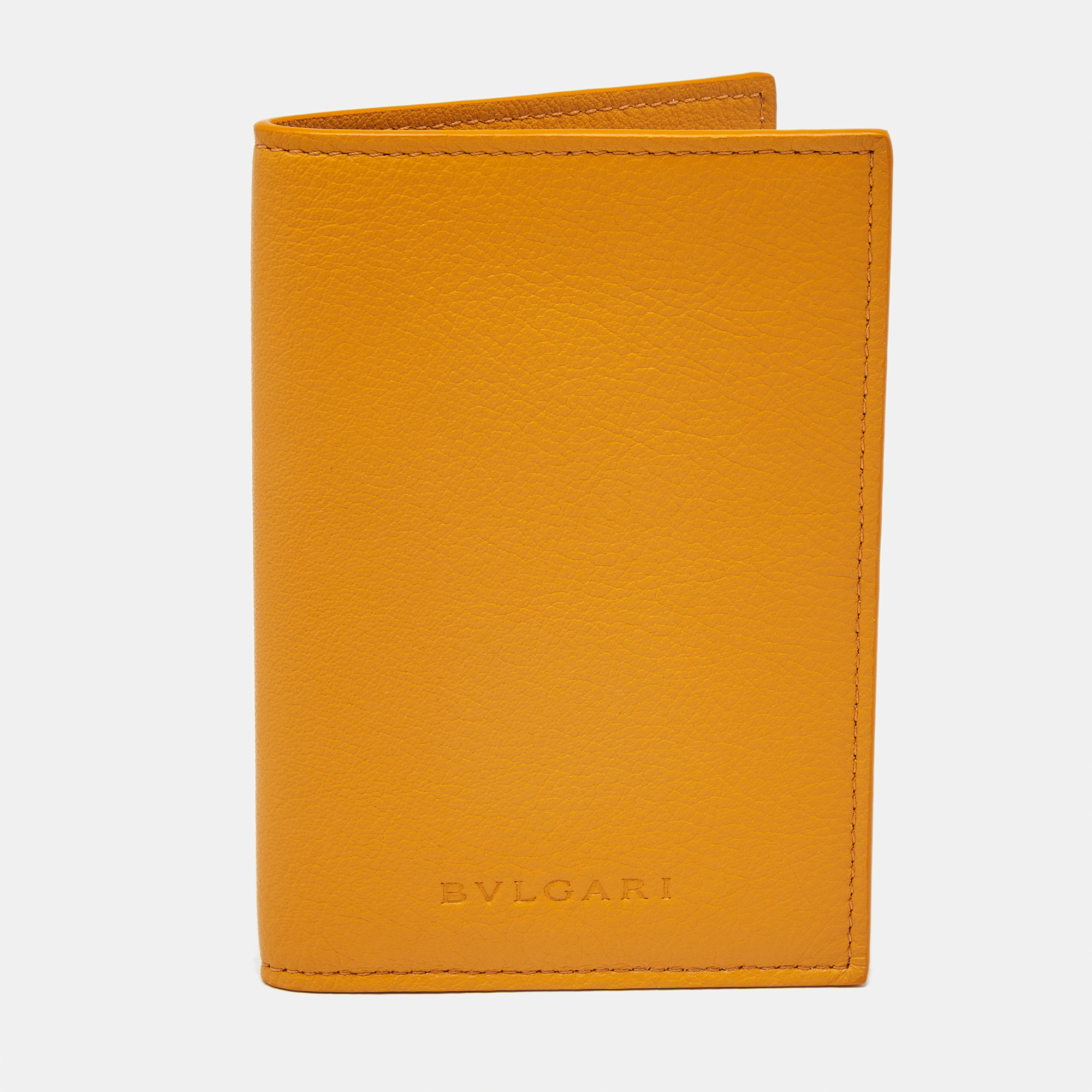 

Bvlgari Mustard Leather Passport Holder, Yellow