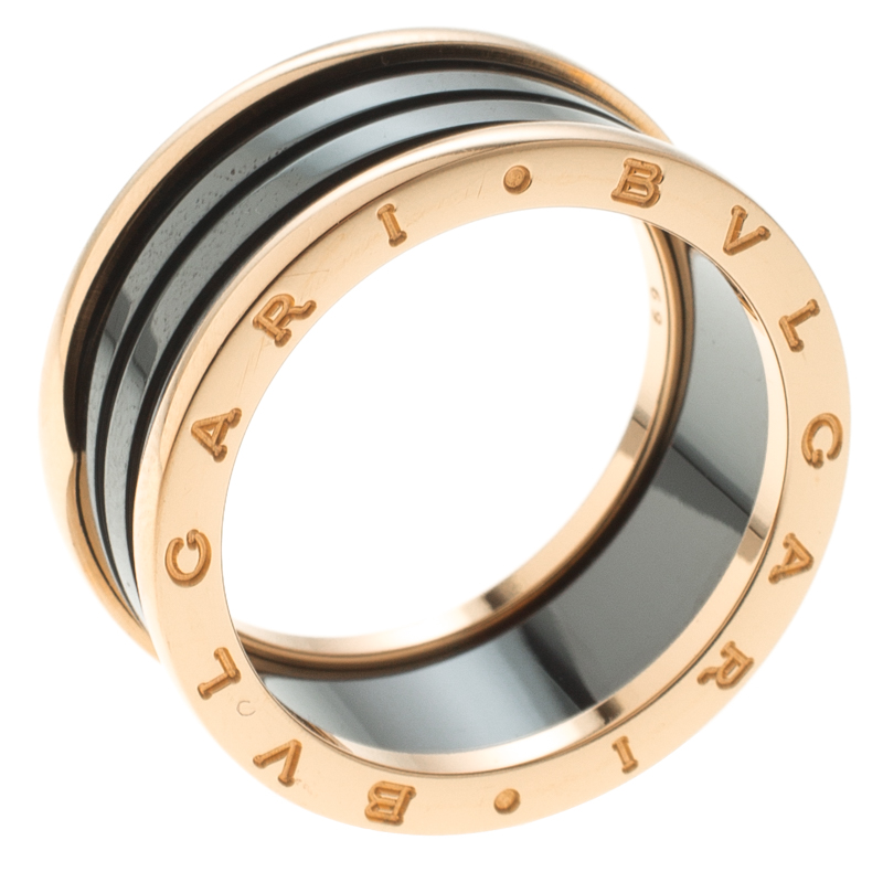 bvlgari black and rose gold ring