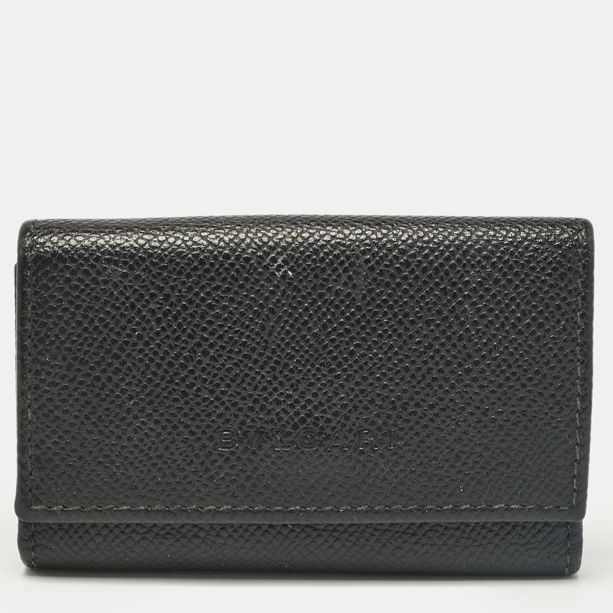 

Bvlgari Black Leather Flap Key Holder