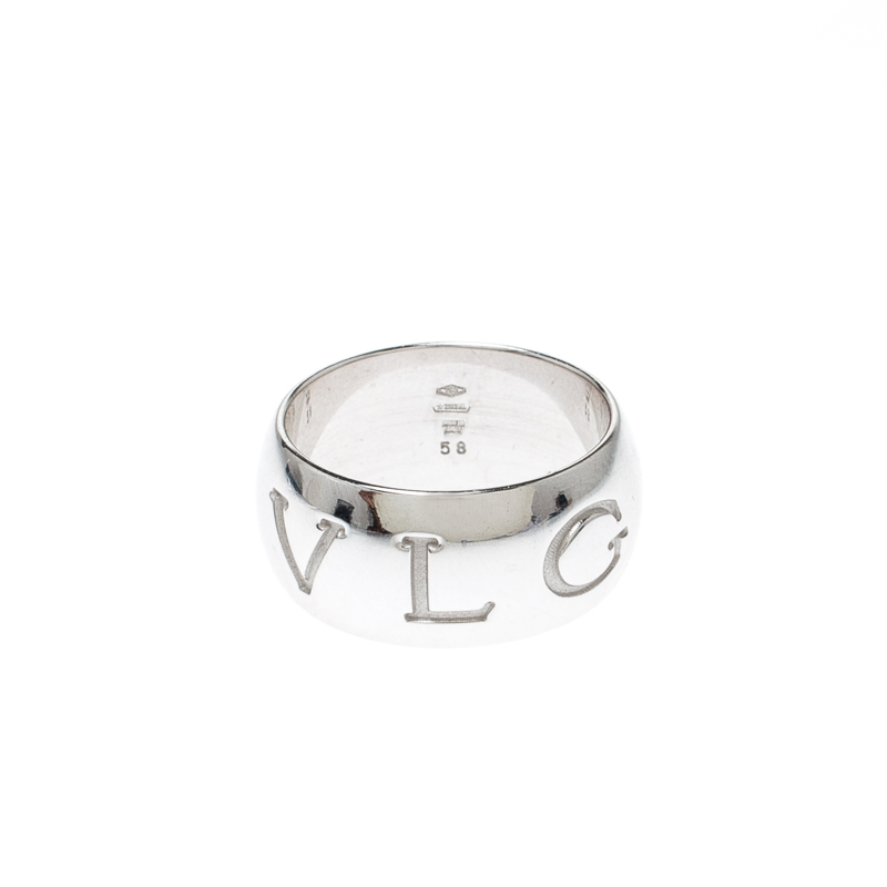 

Bvlgari Monologo 18k White Gold Band Ring Size