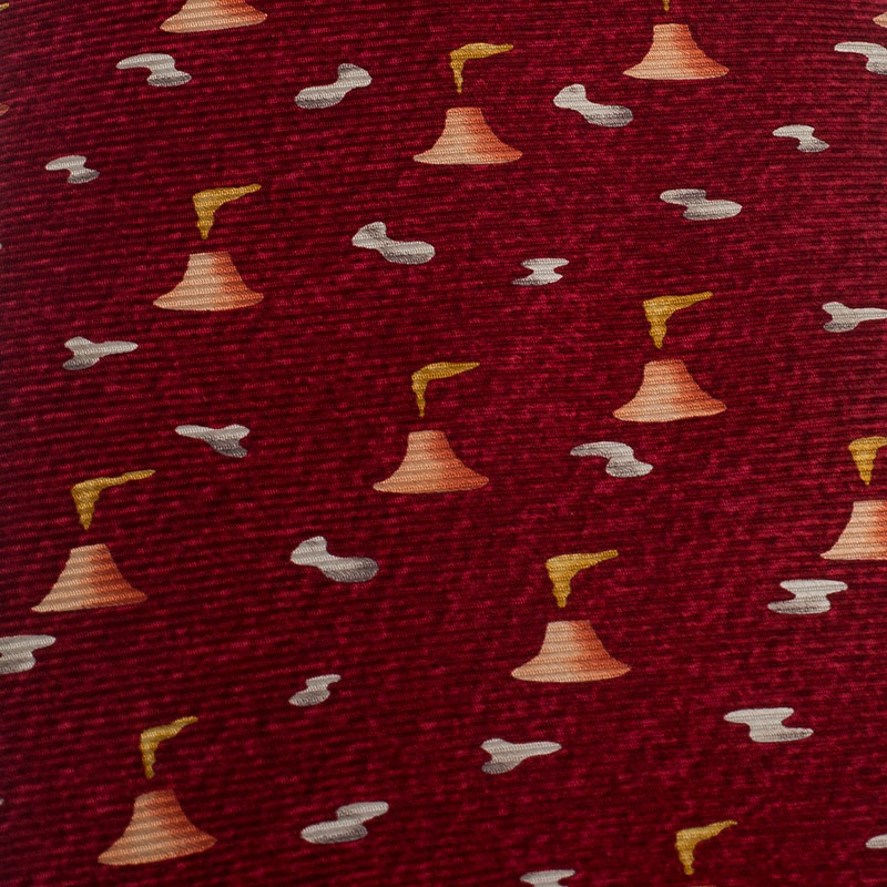 

Bvlgari x Davide Pizzigoni Red Printed Silk Seven Fold Tie