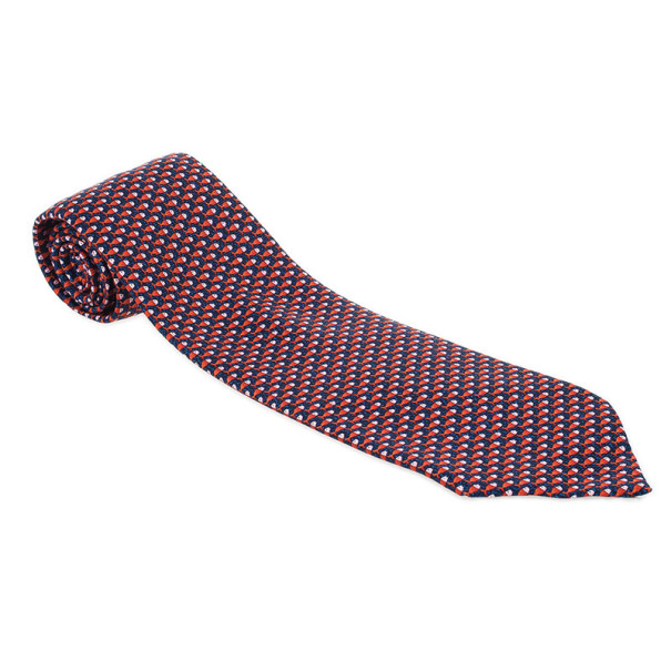 Bvlgari Red & Blue Silk Tie