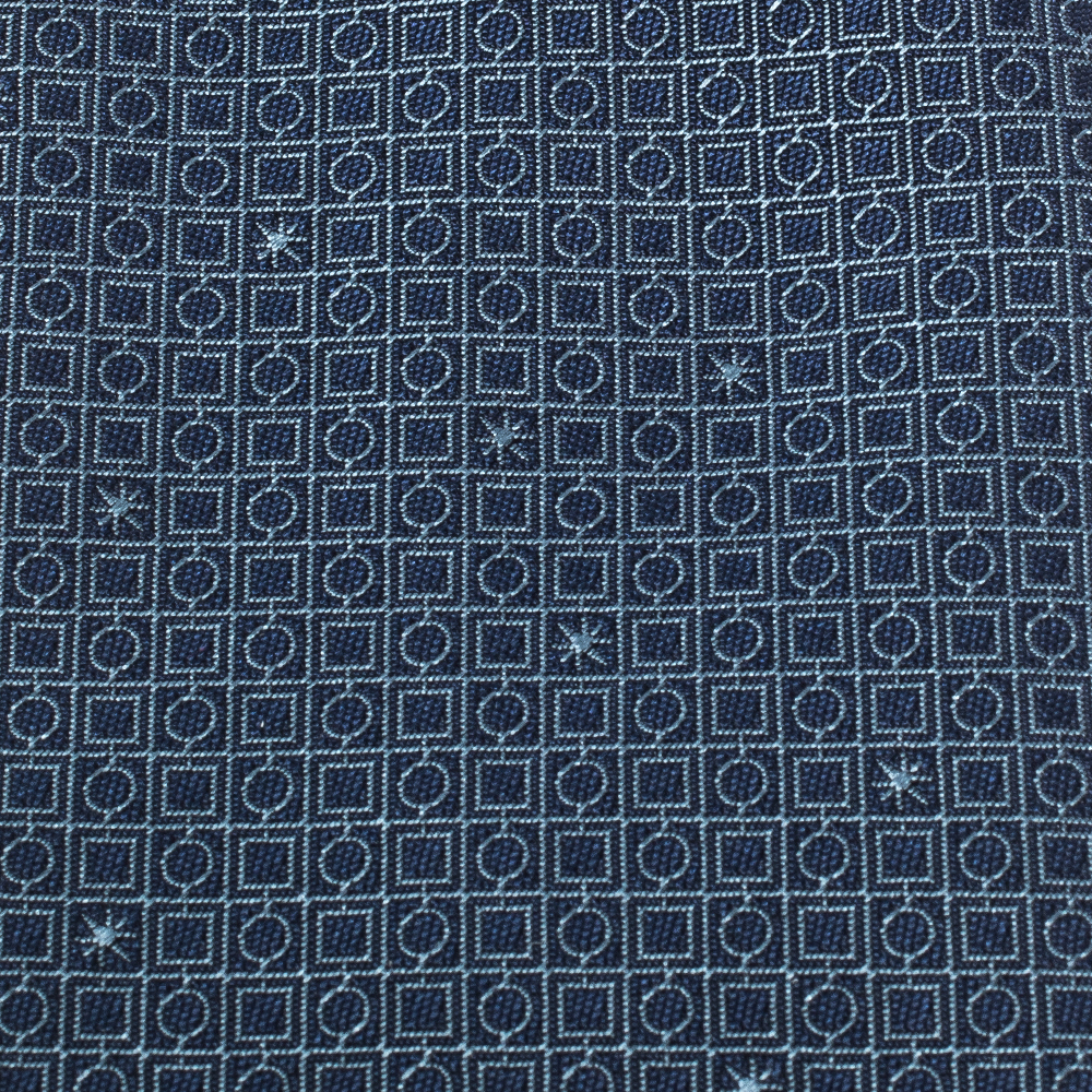 

Bvlgari Dark Blue Euclidea Pattern Silk Tie