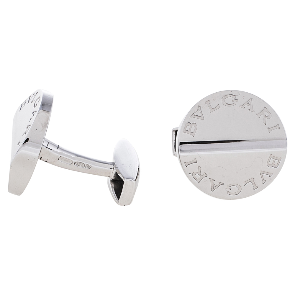 

Bvlgari Silver Round Cufflinks