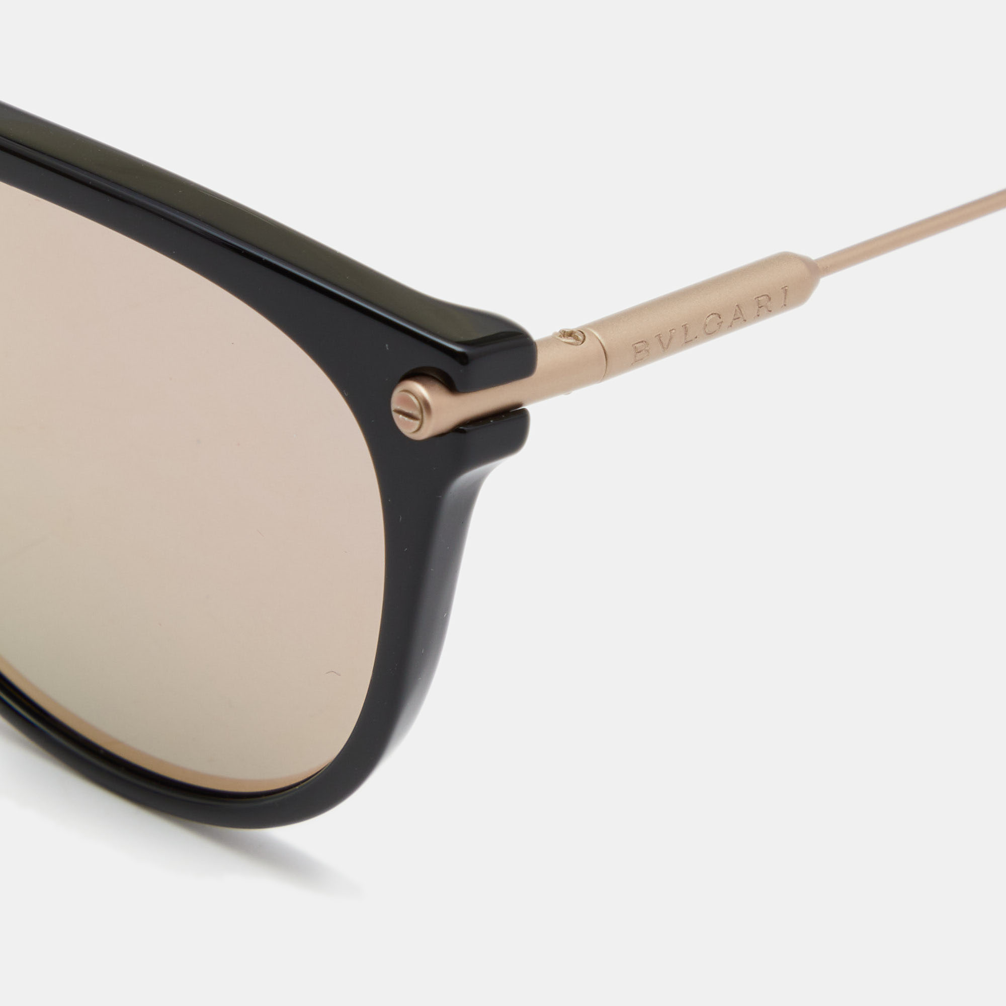 

Bvlgari Black/Rose Gold Mirrored 7029 Clubmaster Sunglasses