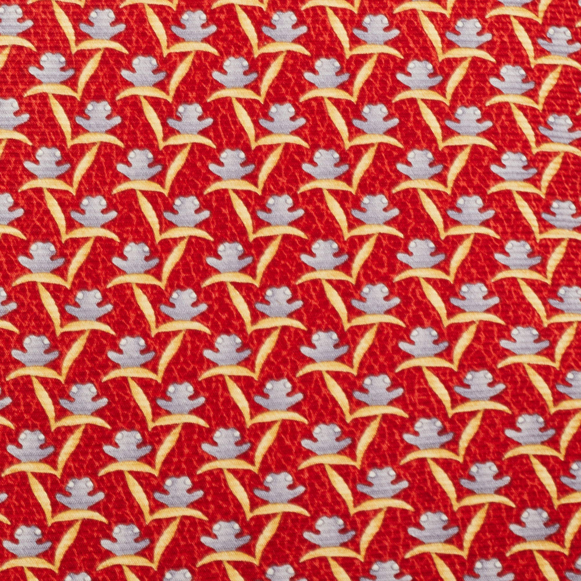 

Bvlgari Red Abstract Print Silk Traditional Tie
