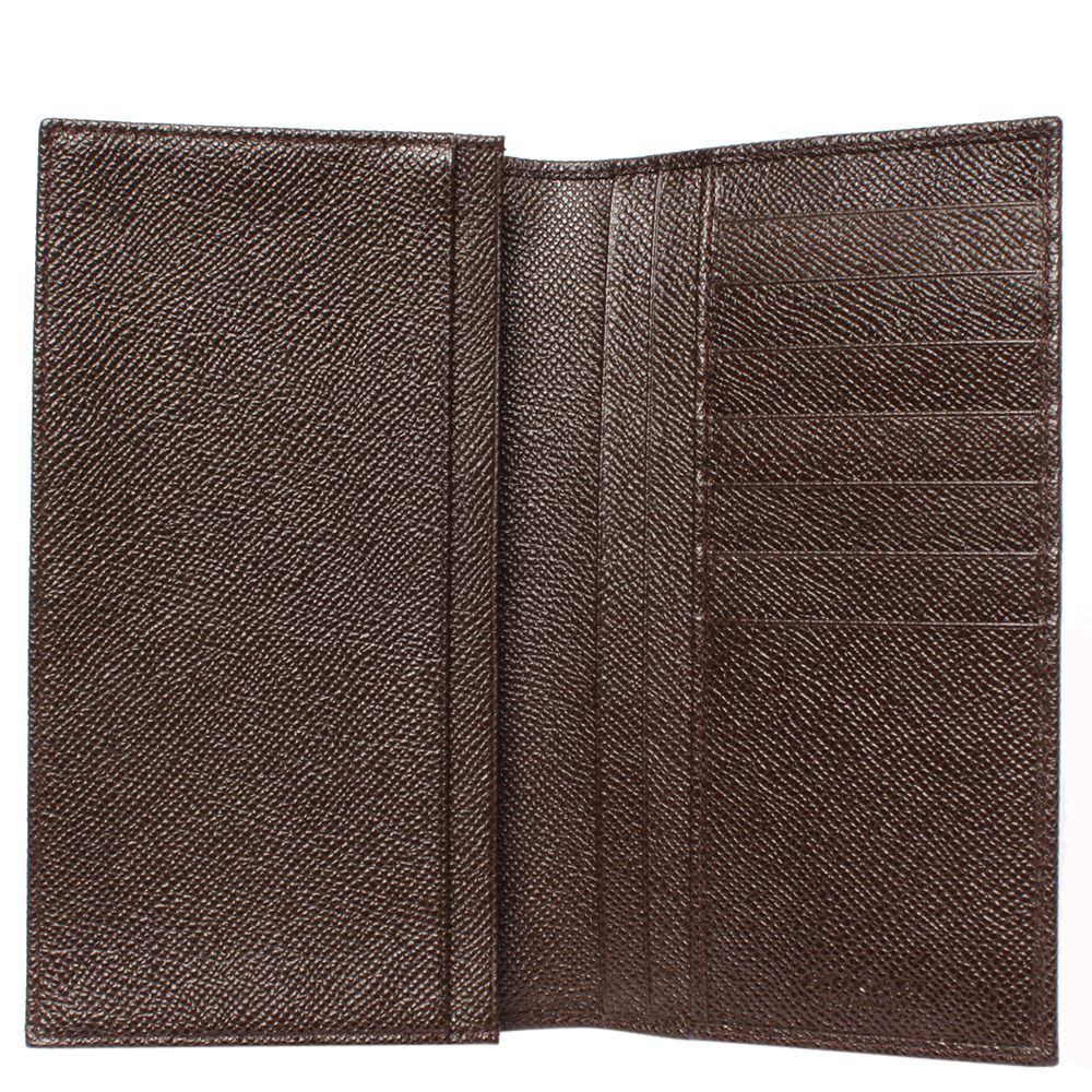 

Bvlgari Brown Embossed Leather Bi-fold Wallet