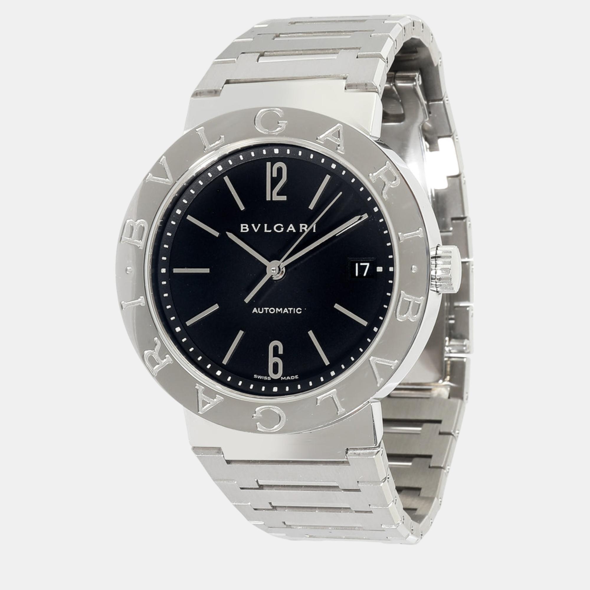 

Bvlgari Black Stainless Steel Bvlgari Bvlgari BB38SS Automatic Men's Wristwatch 38 mm