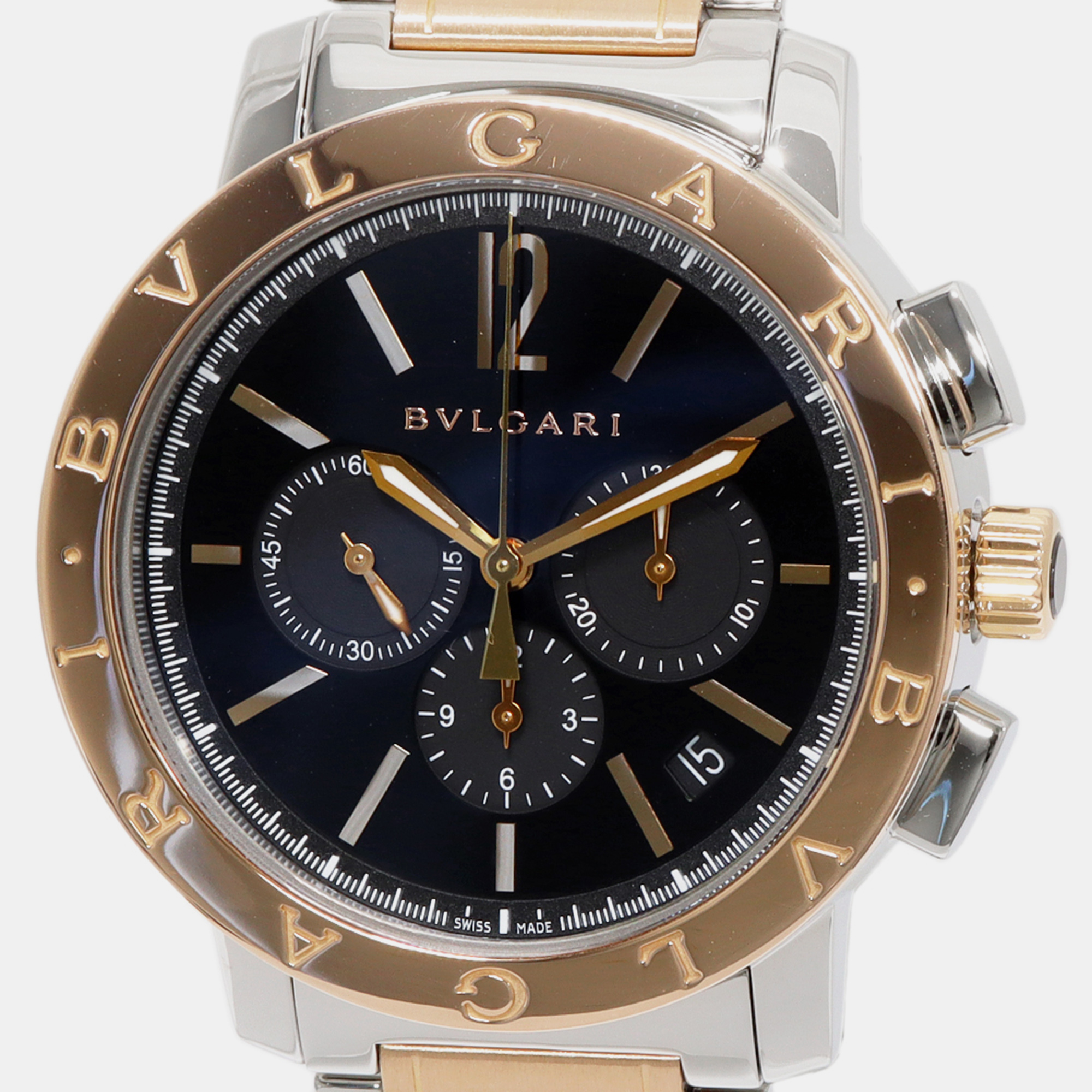 

Bvlgari Black Stainless Steel Bvlgari Bvlgari BB41SPGCH Automatic Men's Wristwatch 41 mm