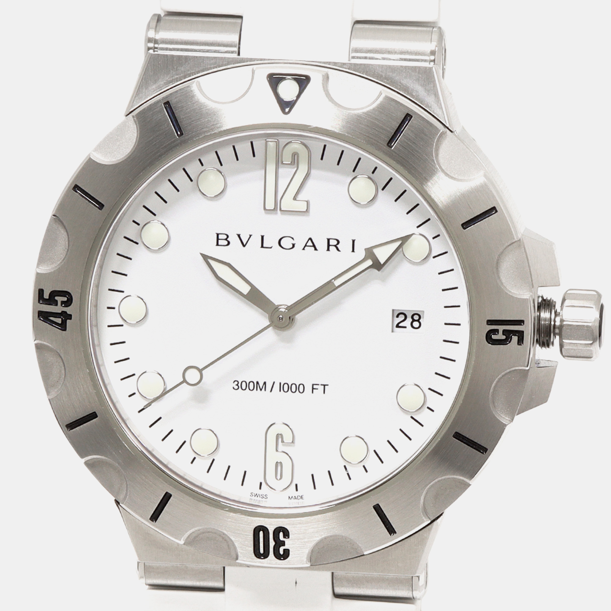 

Bvlgari White Stainless Steel Diagono DP41SSD Automatic Men's Wristwatch 41 mm