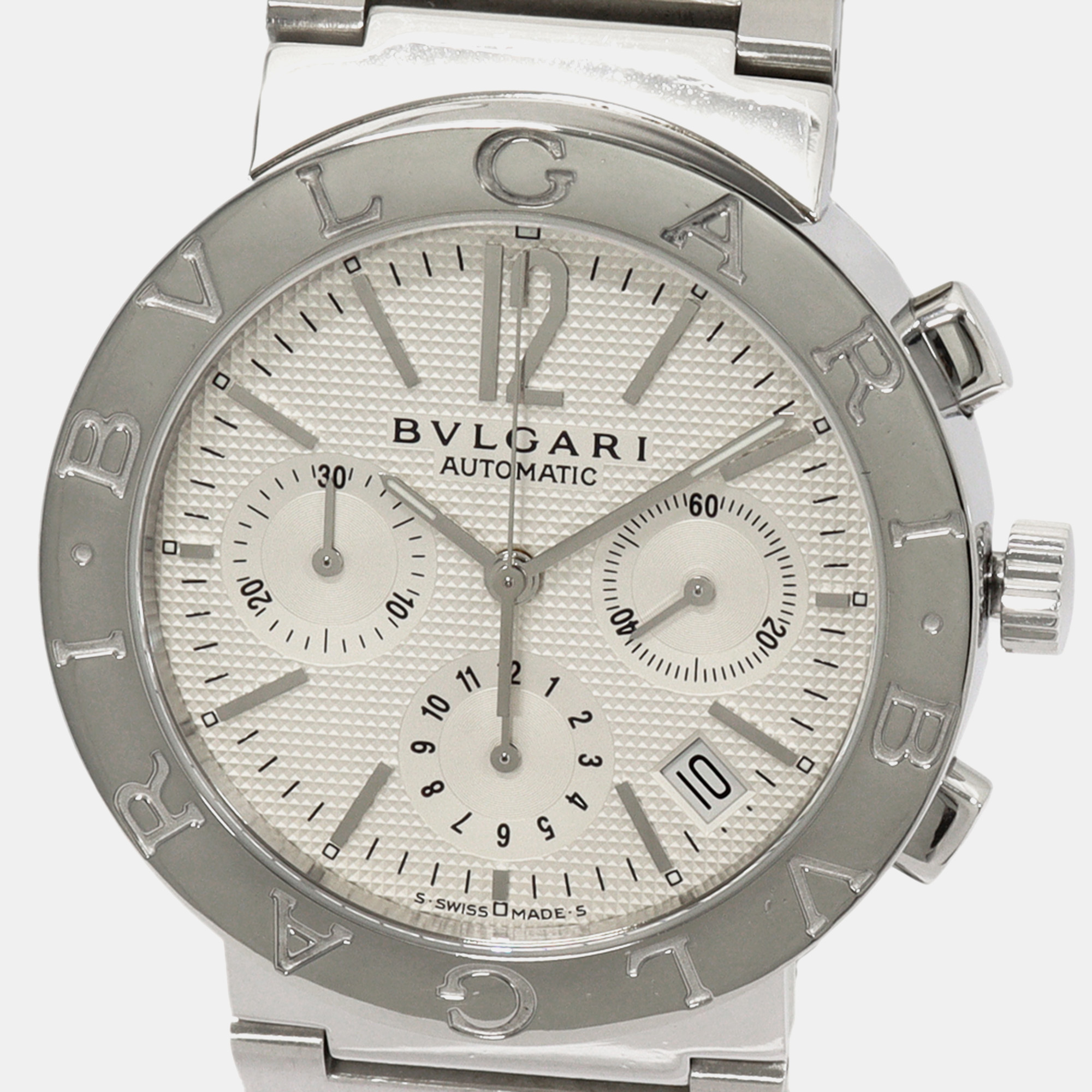 

Bvlgari Silver Stainless Steel Bvlgari Bvlgari BB38SSCH Automatic Men's Wristwatch 38 mm