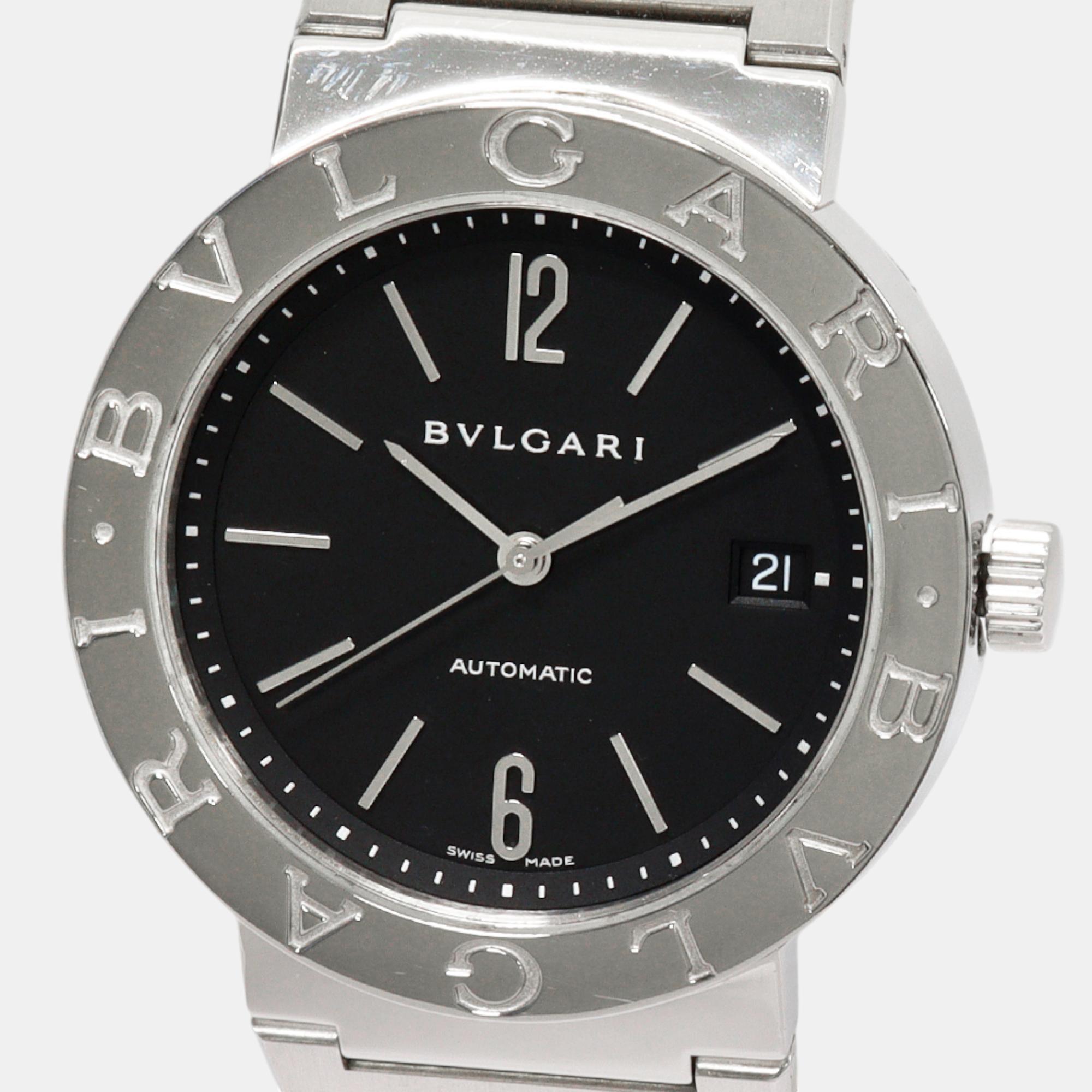 

Bvlgari Black Stainless Steel Bvlgari Bvlgari BB38SSAUTO Automatic Men's Wristwatch 38 mm