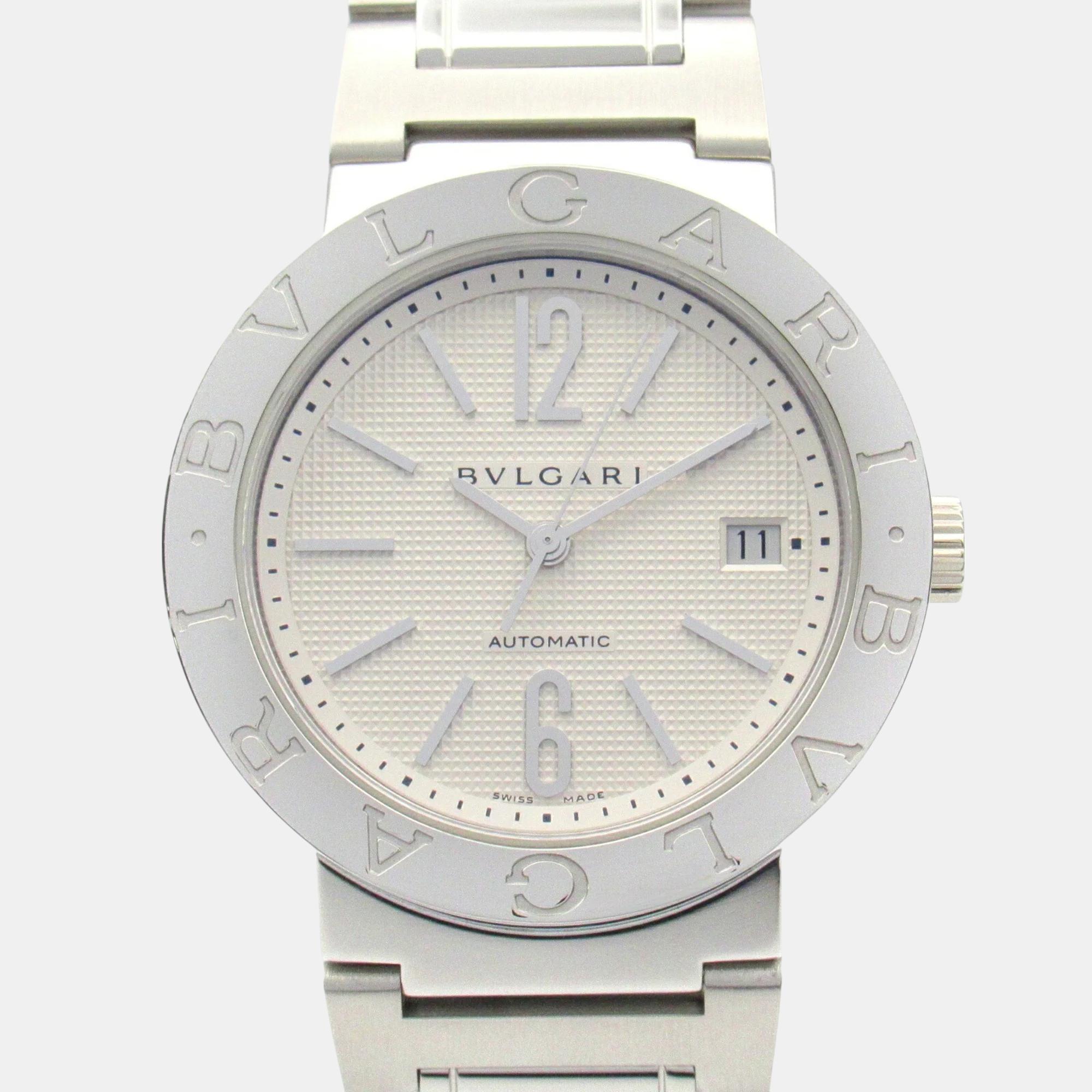 

Bvlgari White Stainless Steel Bvlgari Bvlgari BB38SS Automatic Men's Wristwatch 38 mm