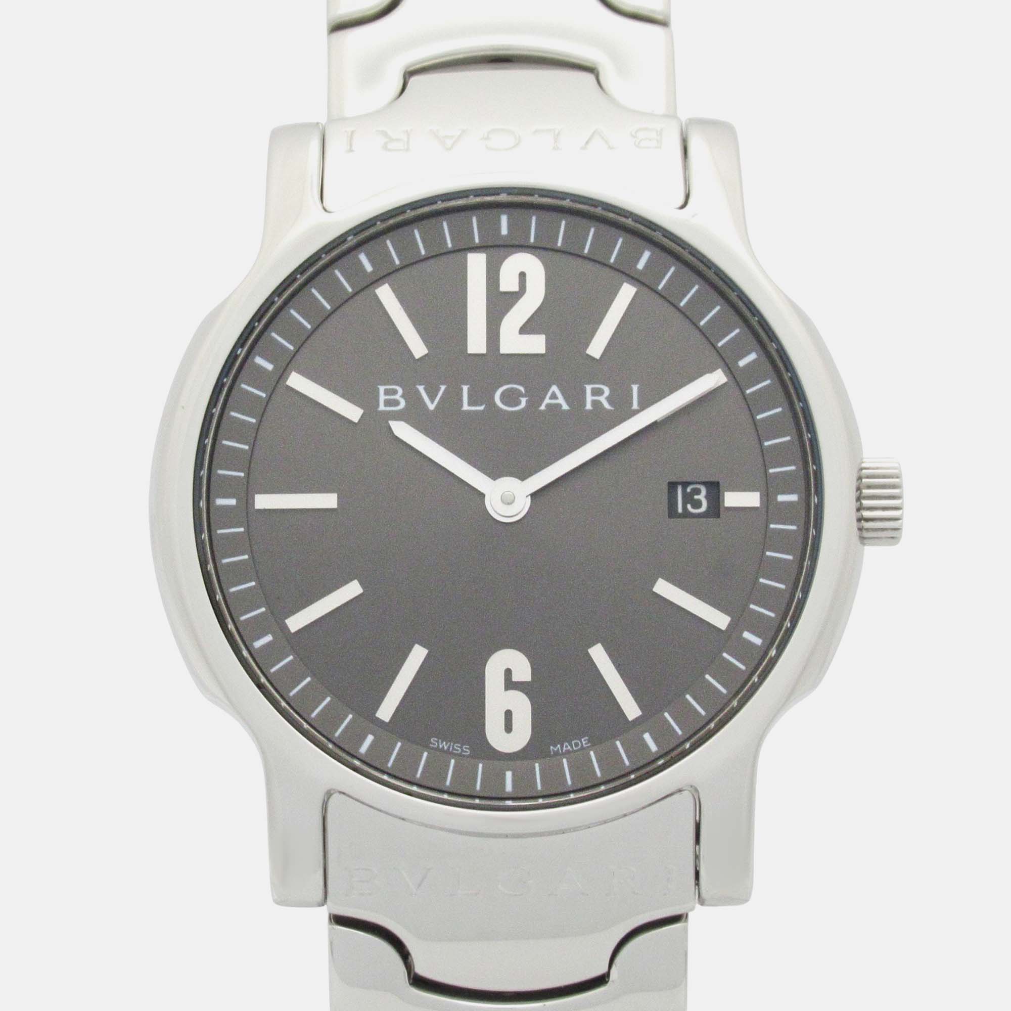 

Bvlgari Solotempo ST35S Quartz Black Stainless Steel Men's Wristwatch 35 mm