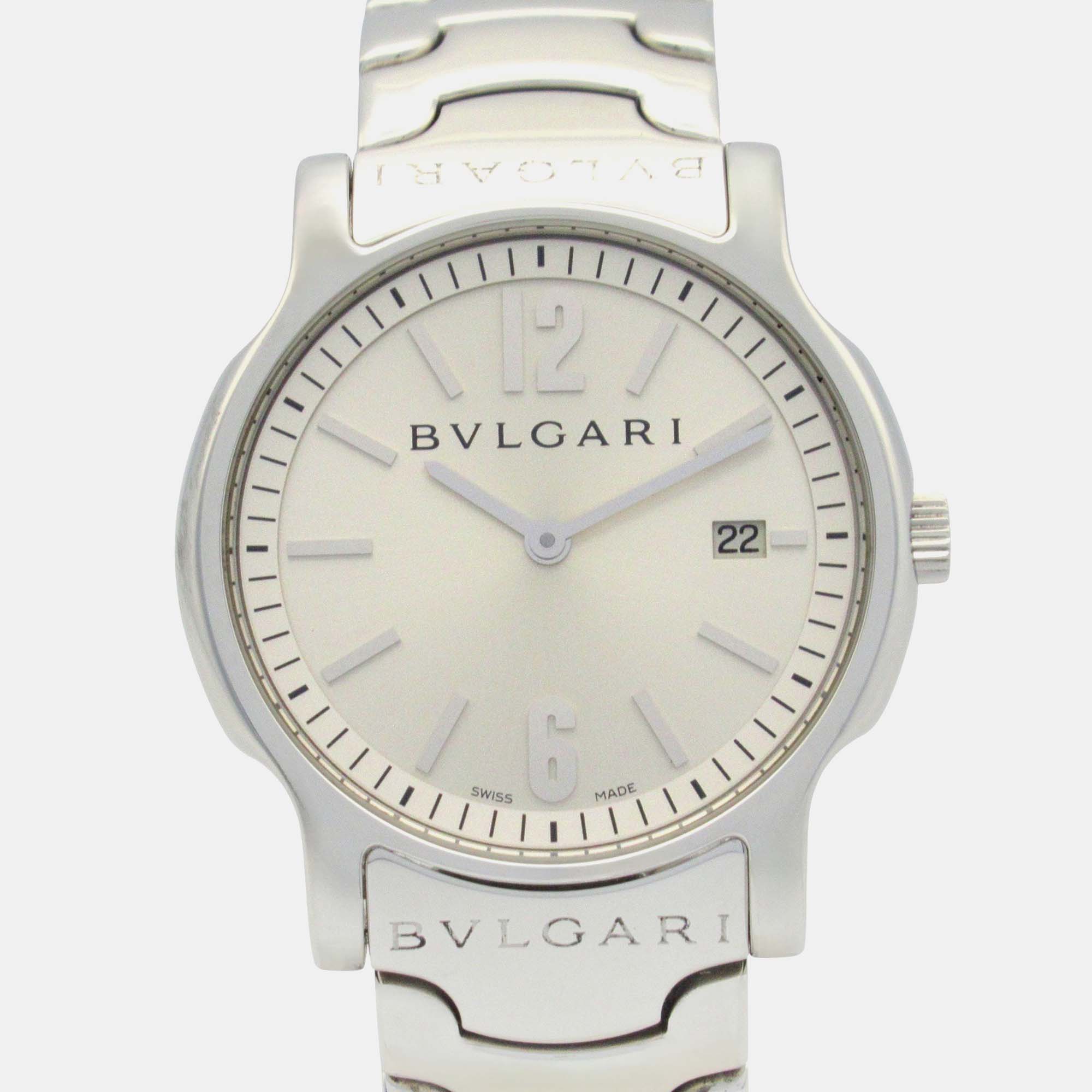 

Bvlgari Solotempo ST35S Quartz Silver Stainless Steel Men's Wristwatch 35.5 mm