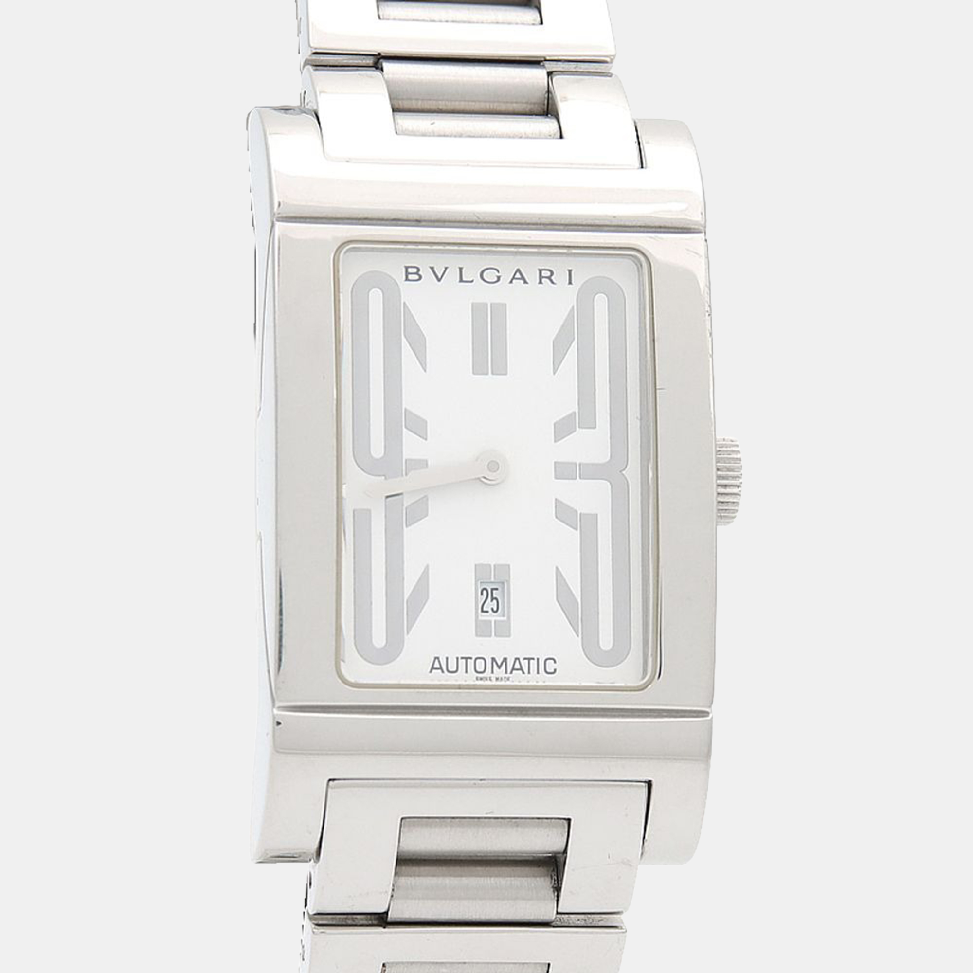

Bvlgari Rettangolo RT45S Automatic Stainless Steel Men's Wristwatch 26 mm, White
