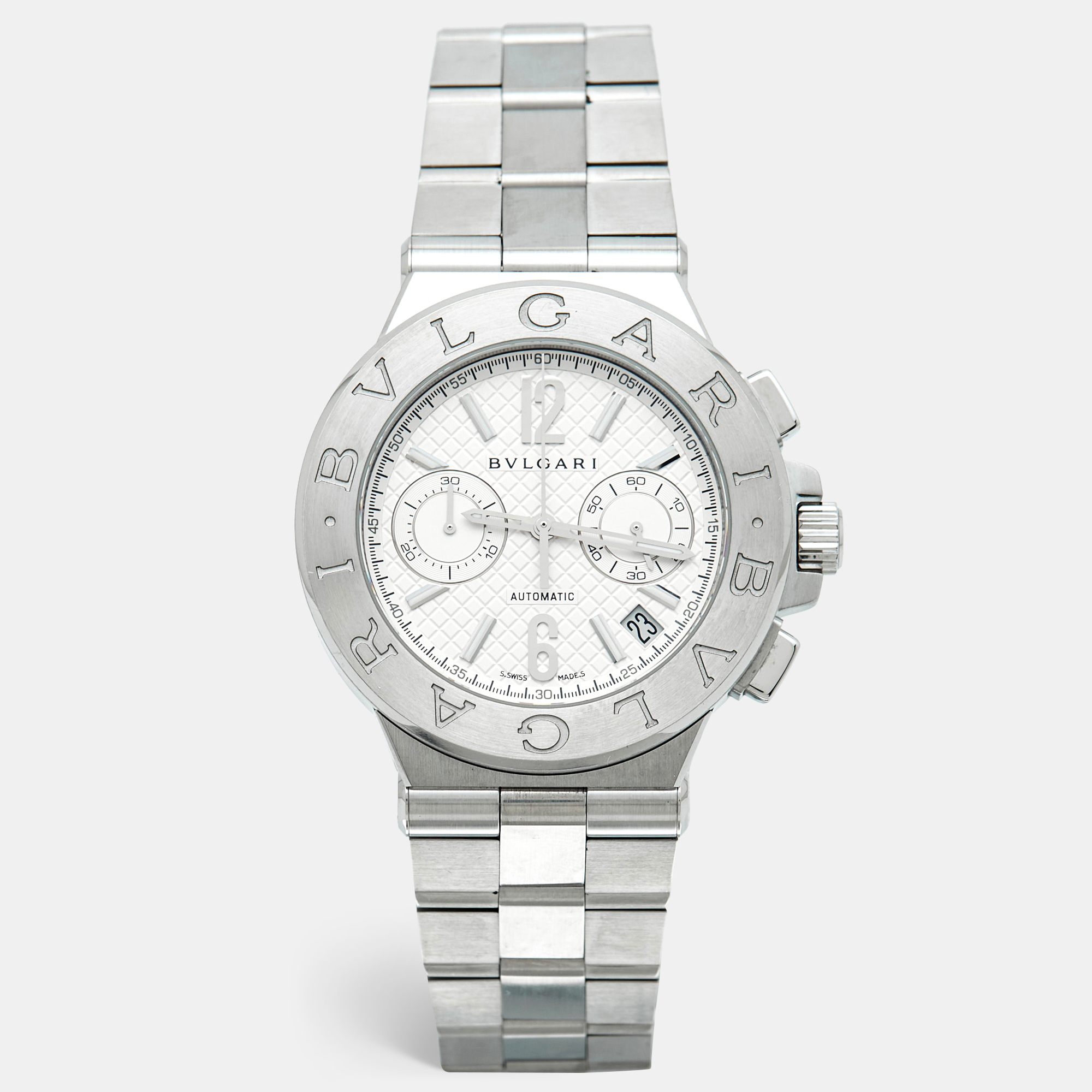 

Bvlgari Diagono DG40SCH Silver Dial Stainless Steel Men's Wristwatch