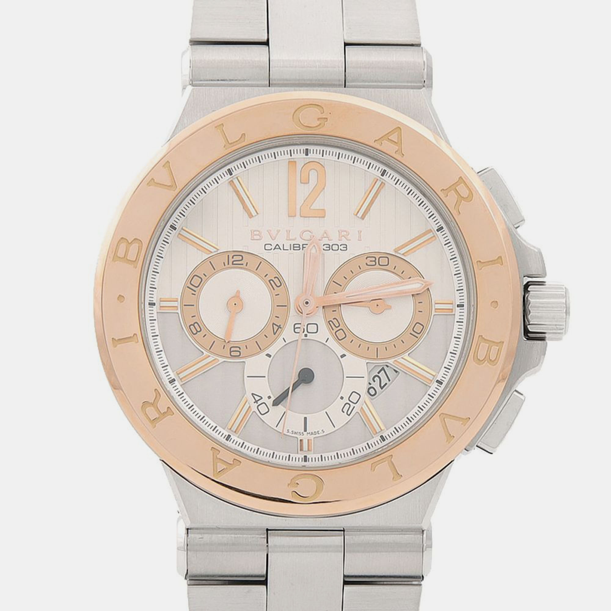 

Bvlgari Diagono DGP42SGCH Automatic Rose Gold Stainless Steel Men's Wristwatch 42 mm, White