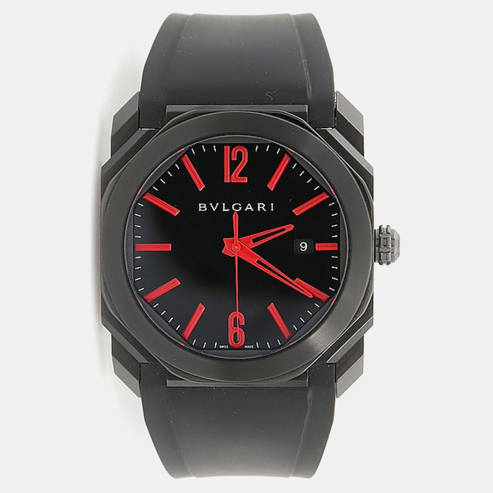 Pre-owned Bvlgari Octo Bgo41s Automatic Black Stainless Steel Men's Wristwatch 41mm