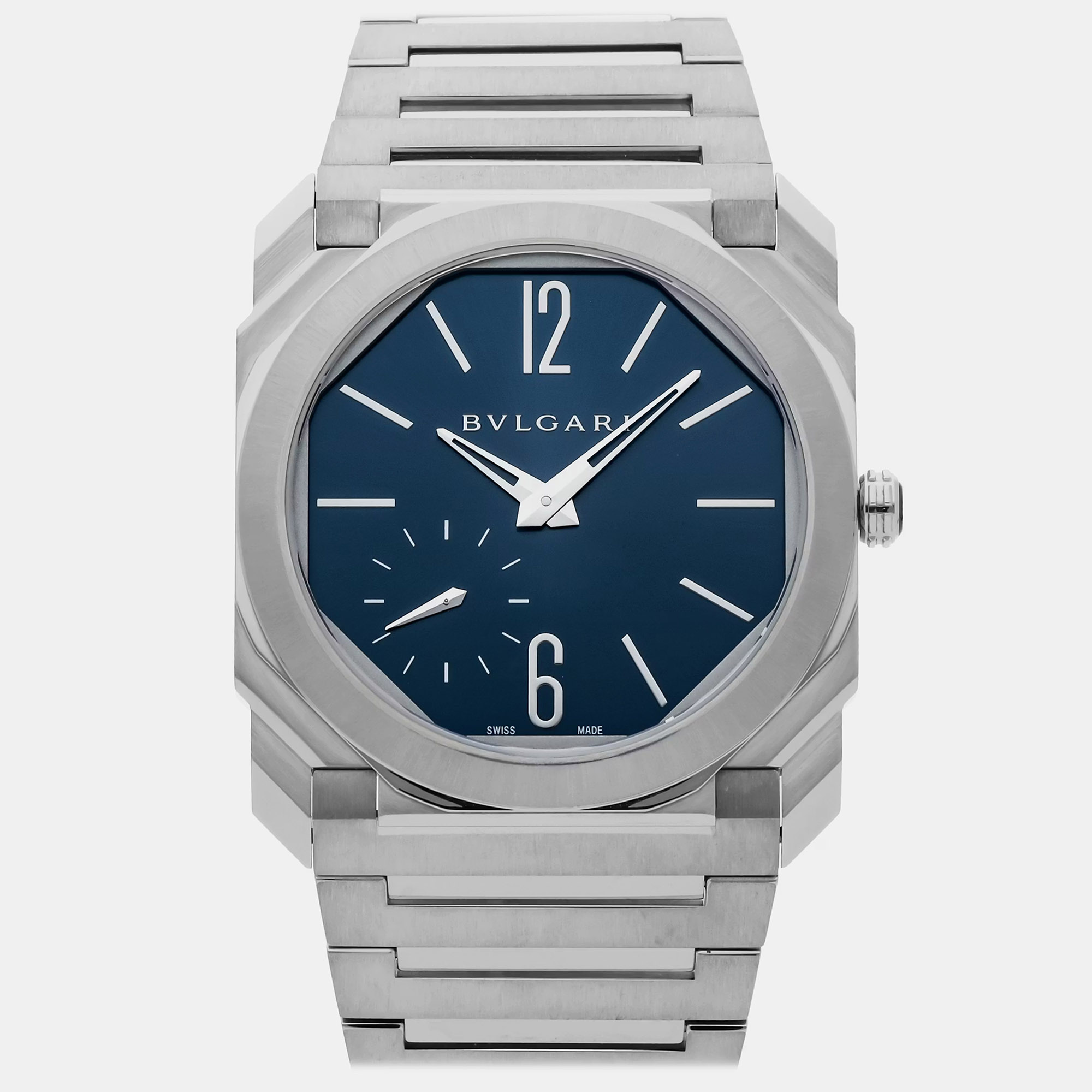

Pre-Owned Bvlgari Octo Finissimo 103431 Blue Automatic Stainless Steel Men's Wristwatch 40 MM