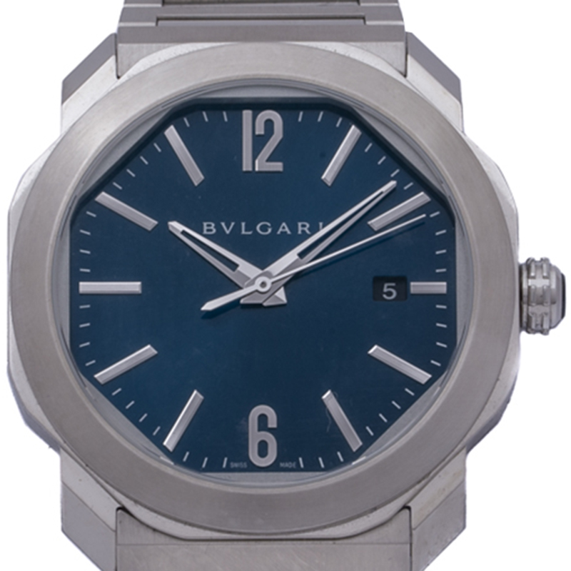 

Bvlgari Blue Stainless Steel Octo Roma Automatic Men'S Watch