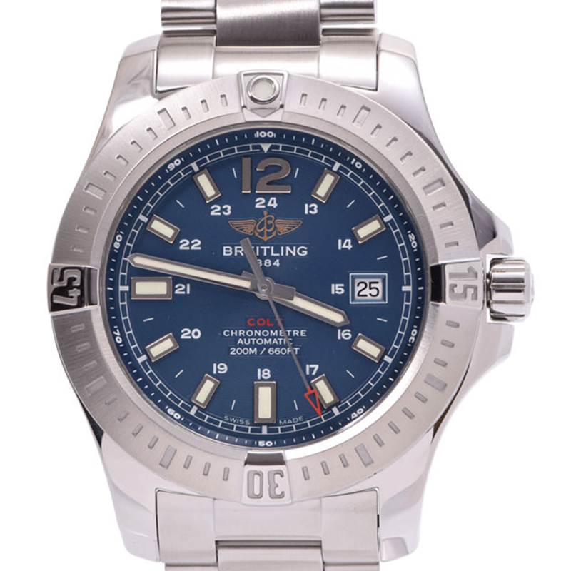 

Breitling Blue Stainless Steel Colt Automatic Chronometer A17388 Men's Wristwatch