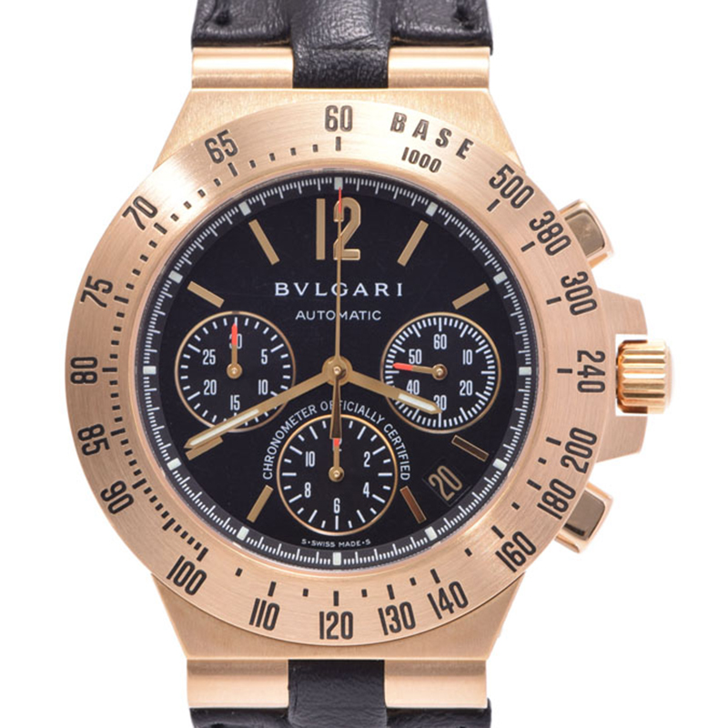 

Bvlgari Black Yelllow Gold Diagono CH40GTA Men's Wristwatch