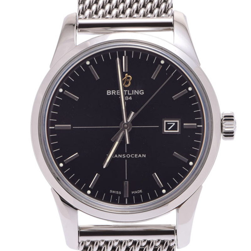 

Breitling Black Stainless Steel Transocean Men's Wristwatch