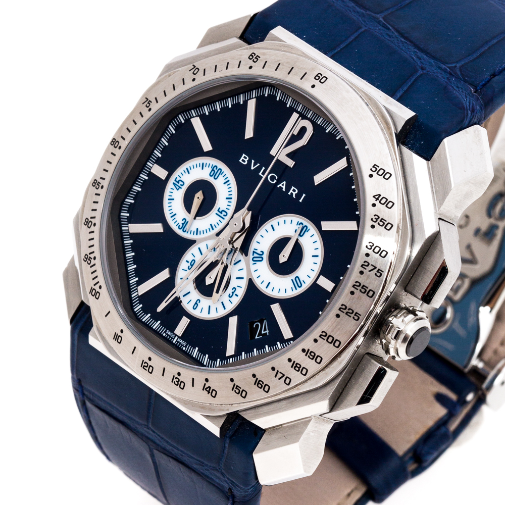 

Bvlgari Blue Stainless Steel Octo Maserati Chronograph Men's Wristwatch