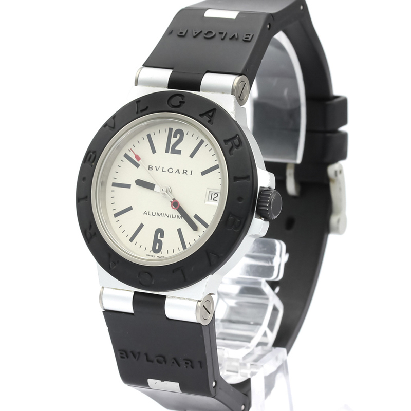 

Bvlgari Silver Alminium and Rubber Automatic Al38Ta Men's Wristwatch