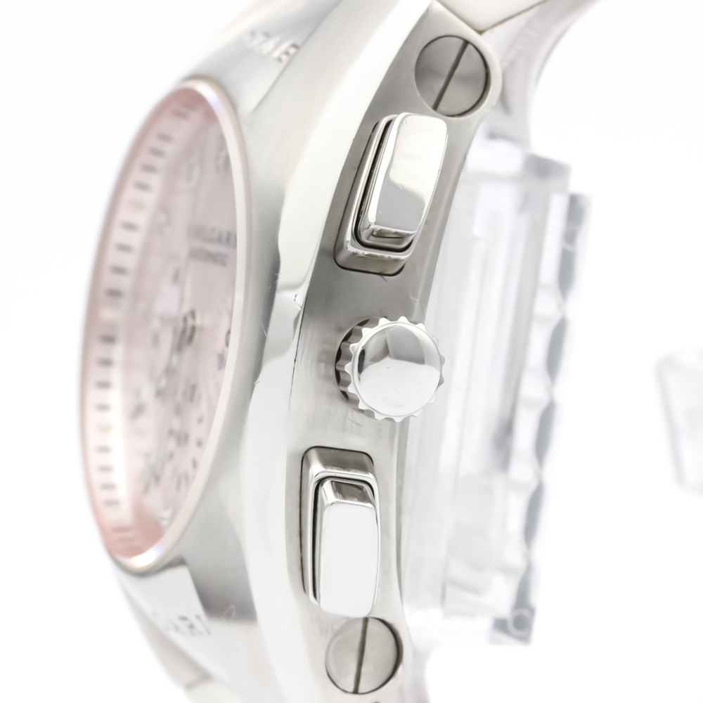 

Bvlgari Pink MOP Diamonds Stainless Steel Ergon Chronograph EG35SCH Men's Wristwatch