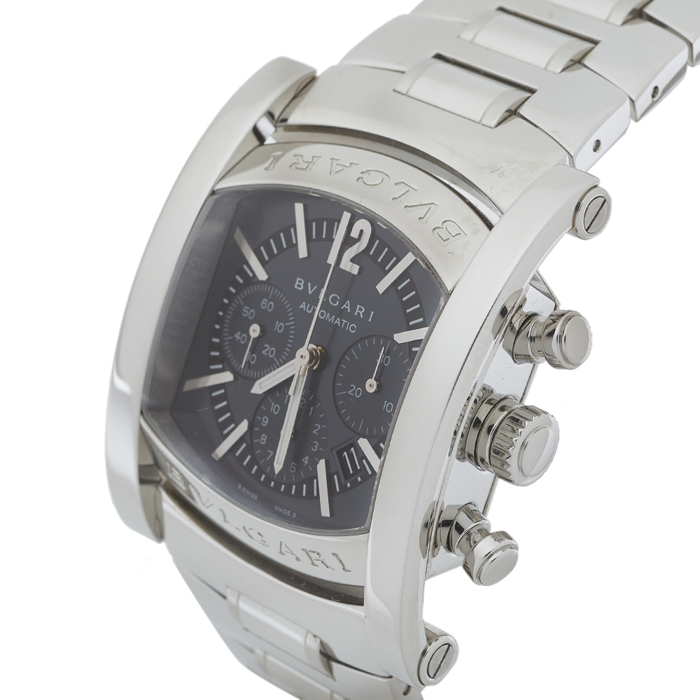 

Bvlgari Grey Stainless Steel Assioma Chronograph Automatic AA44SCH Men's Wristwatch