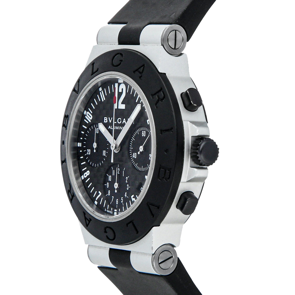 

Bvlgari Black Aluminum Diagono Chronograph AC38TA Men's Wristwatch
