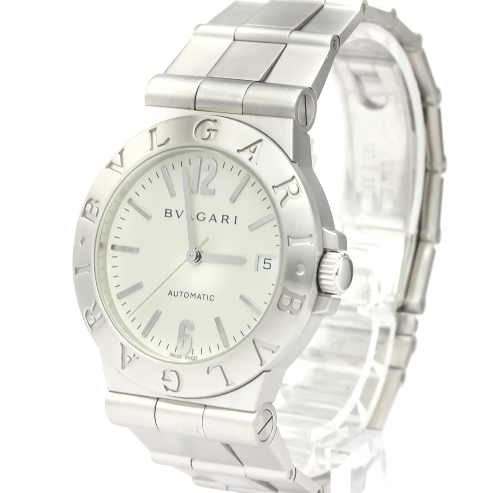 

Bvlgari White Stainless Steel Diagono Automatic LCV35S Men's Wristwatch 35 MM