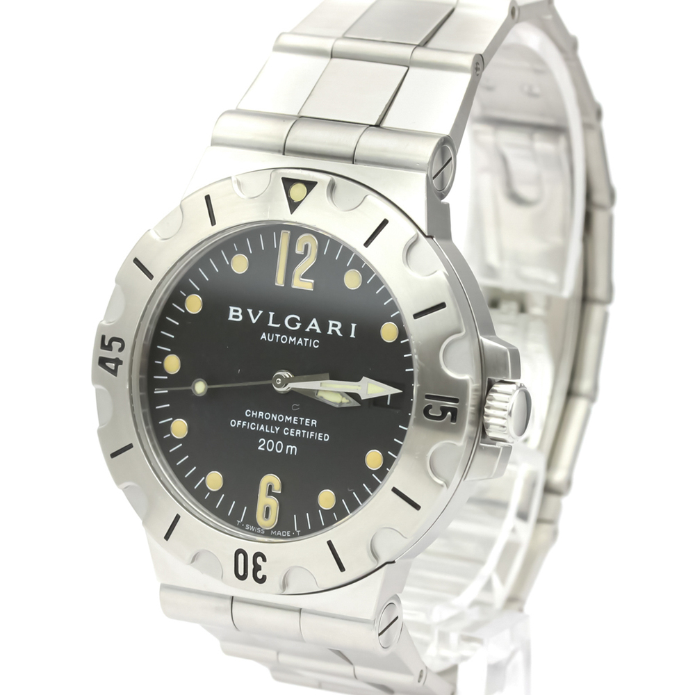 

Bvlgari Black Stainless Steel Diagono SD38S Automatic Men's Wristwatch 38 MM