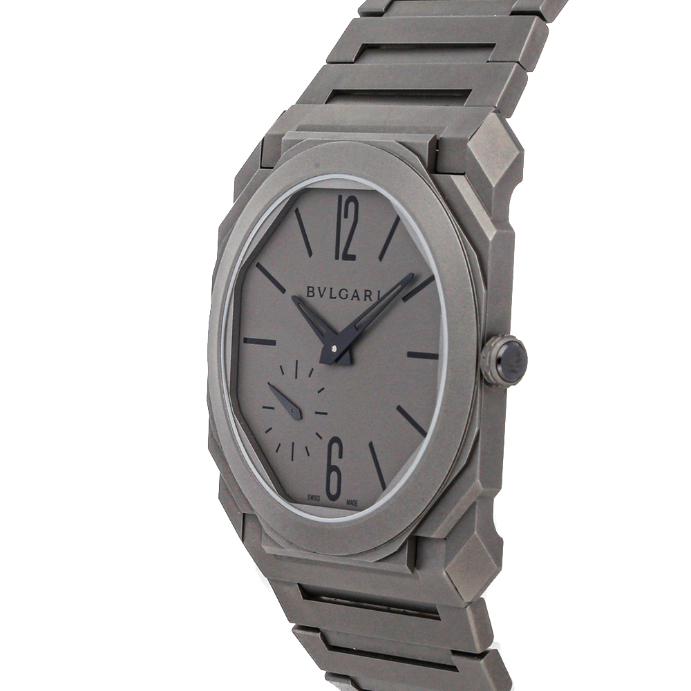 

Bvlgari Grey Titanium Octo Finissimo 102713 Men's Wristwatch 40 MM