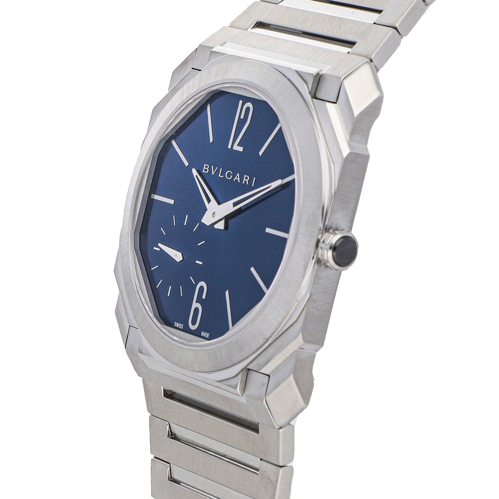 

Bulgari Blue Stainless Steel Octo Finissimo 103431 Men's Wristwatch 40 MM