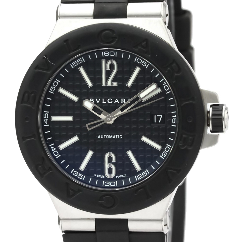 

Bvlgari Black Stainless Steel Diagono DG40SV Automatic Men's Wristwatch 40 MM