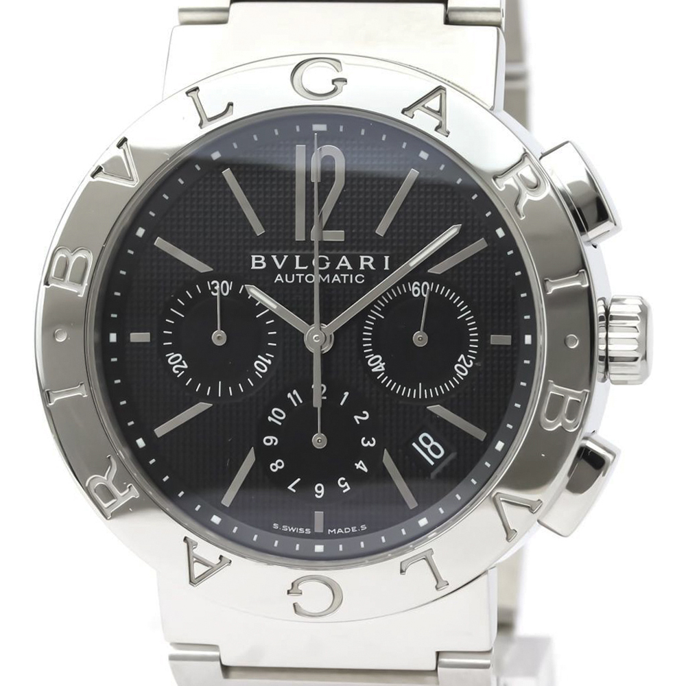 

Bvlgari Black Stainless Steel Bvlgari Bvlgari BB42SSCH Chronograph Automatic Men's Wristwatch 42 MM