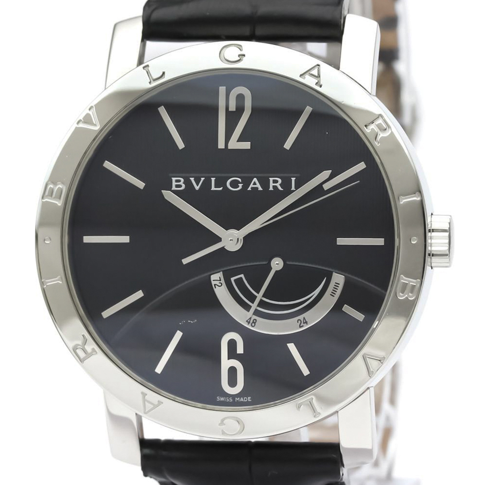 

Bvlgari Black Stainless Steel Bvlgari Bvlgari Power Reserve BB41SL Men's Wristwatch 41 MM