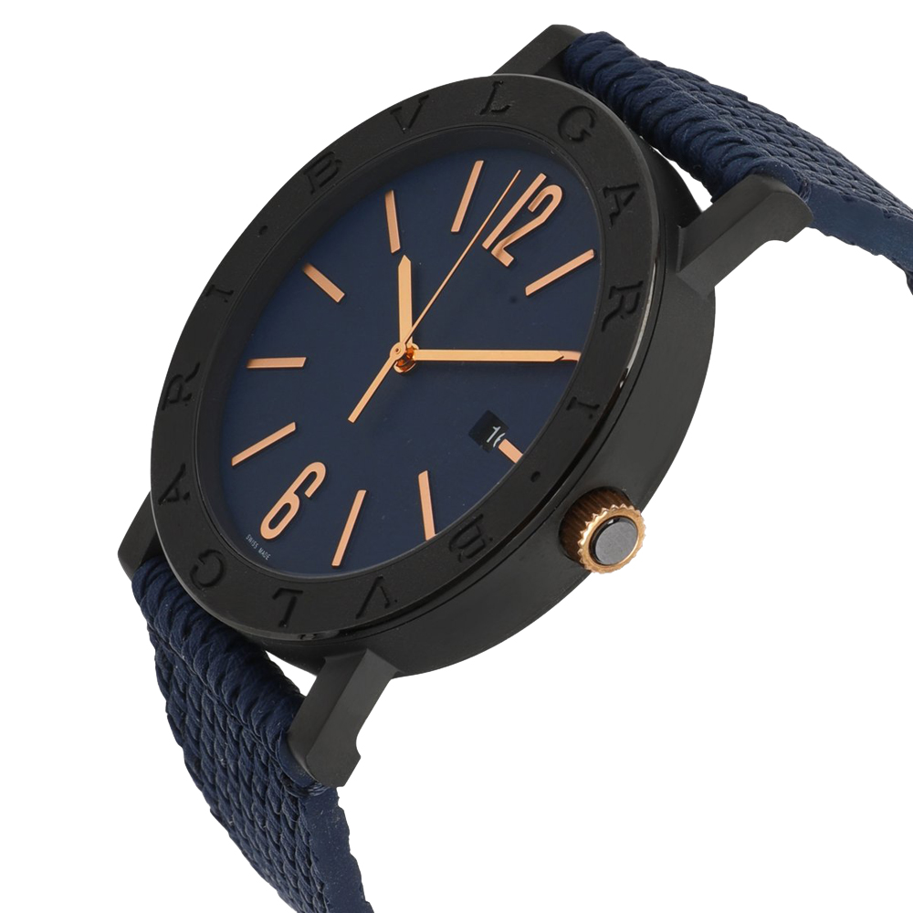 

Bvlgari Blue DLC Bvlgari 103133 BB41S Men's Wristwatch 41 MM