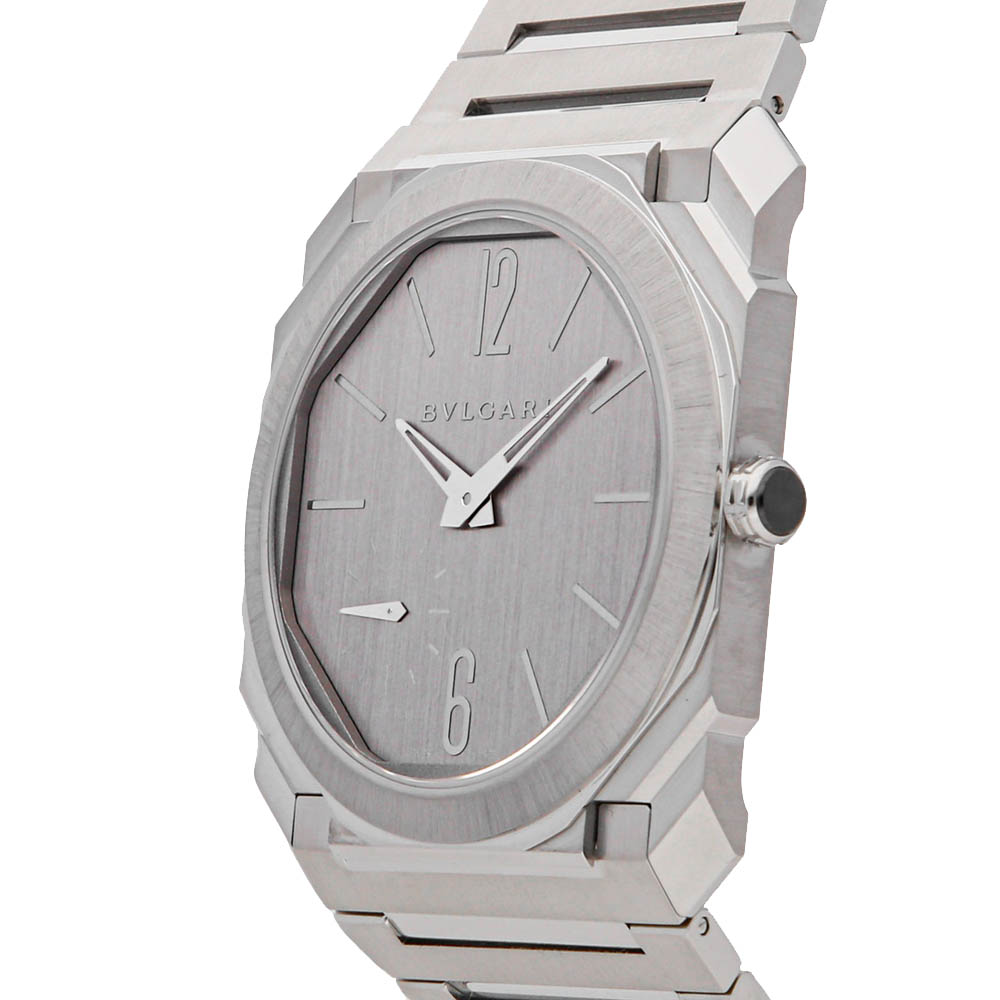 

Bvlgari Silver Stainless Steel Octo Finissimo 103464 Men's Wristwatch