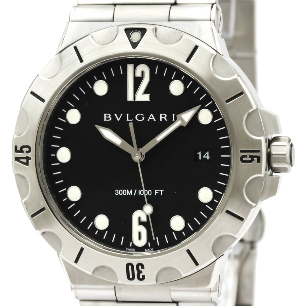 

Bvlgari Black Stainless Steel Diagono Automatic DP41SSD Men's Wristwatch