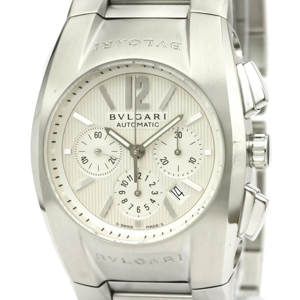 

Bvlgari Silver Stainless Steel Ergon Chronograph Automatic EG35SCH Men's Wristwatch 35 MM