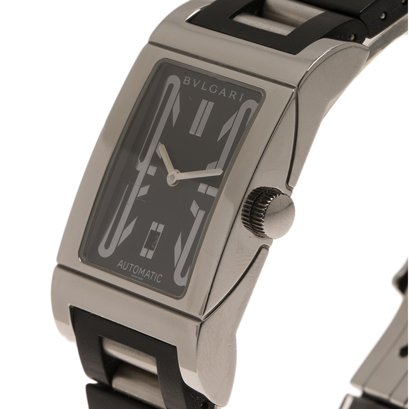 

Bvlgari Black Stainless Steel Rettangolo Men's Wristwatch