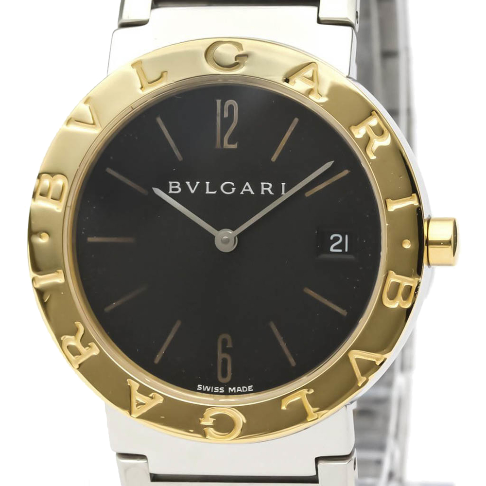 

Bvlgari Black 18K Yellow Gold And Stainless Steel BB33SG Men's Wristwatch 33 MM